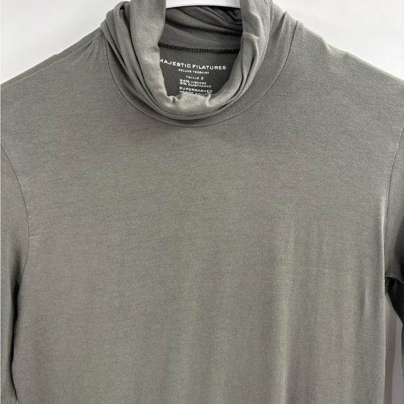 Majestic Filatures Shirt Deluxe Tee Turtle Neck Superwashed Gray Casual small - Picture 3 of 16